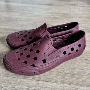 Vans Maroon Perforated Slip-Ons